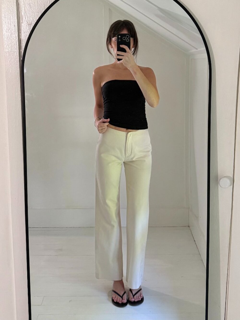 Moda International Vintage Y2K Twill Wide Leg Pants Size 0P Beige